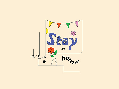 Stay at home abstract design home home office illustration outline remote work stay at home vector