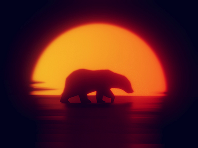 Out for a stroll bear mood polar sunset walk walkcycle